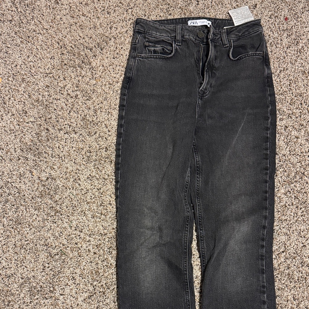 Zara Washed Black High-Rise Women's Jeans
